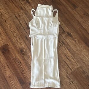 Victoria's Secret Cream Wide Leg Jumpsuit